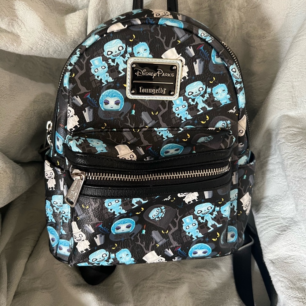 Loungefly Disney Parks Backpack with Blue Haunted Design